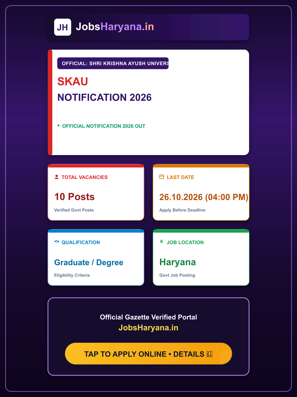 SKAU Recruitment 2026 - Apply Online for 10 Store Keeper, Library Assistant and More Posts