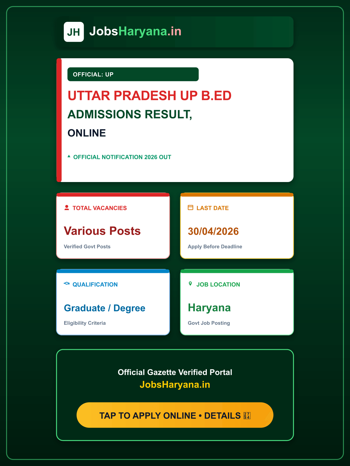 Uttar Pradesh UP B.Ed Admissions 2026 Result, Online Counselling, Choice Filling, Schedule, Etc